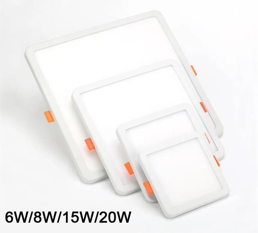 6W 8W 15W 20W LED panneau lumineux encastré plafond LED Downlight Ultra mince trou de coupe panneau 