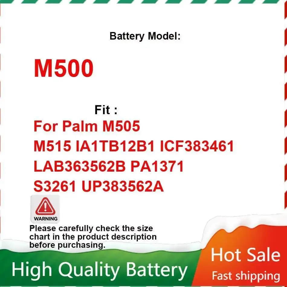 Palm-batterie d'ordinateur supérieure 1000mAh pour Palm M500 M505 M515,IA1TB12B1 ICF 383461   LABOUR