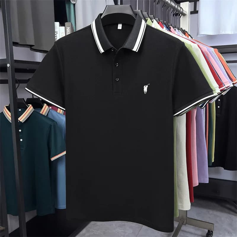 100% coton marque de luxe manches courtes polo shirt hommes nouveau classique pony broderie été T-sh