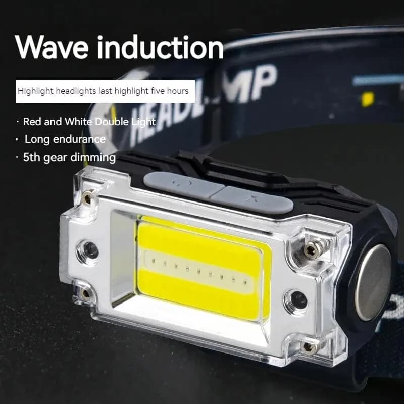 Mini lampe de sauna COB pour touristes, lampe de poche à capteur, 5 modes d'éclairage, camping en pl
