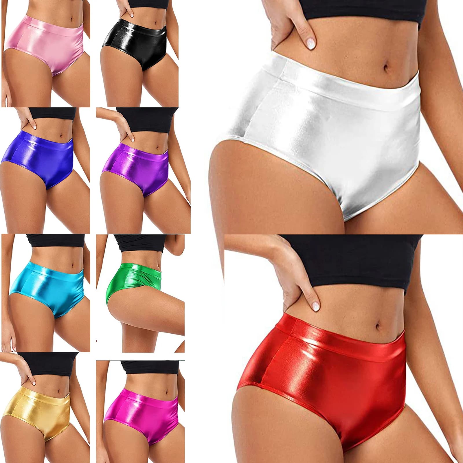 Short butin métallique pour femmes, Boxer, culotte brillante, pantalon chaud, Clubwear, Costume de f