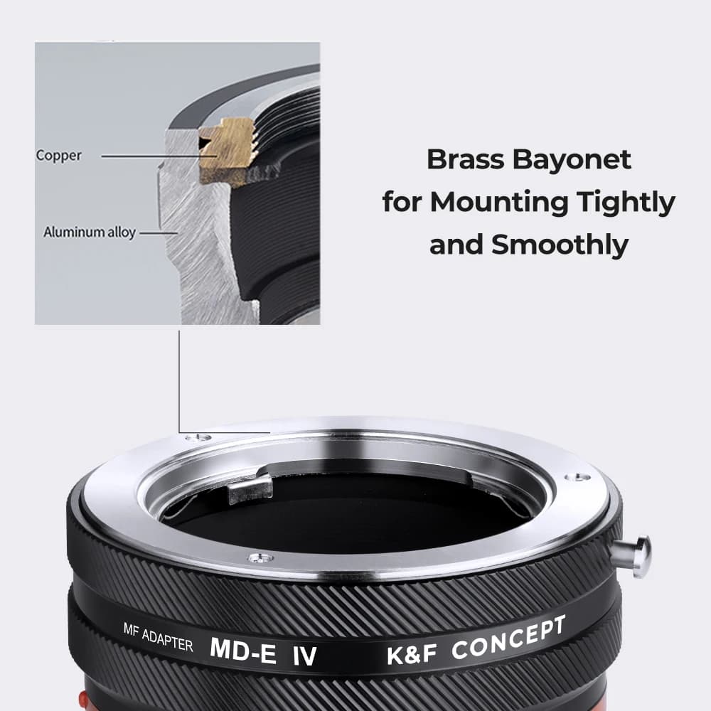 Adaptateur d'objectif K&F CONCEPT MD-E IV PRO pour monture Minolta MD vers monture Sony E FE pour ap