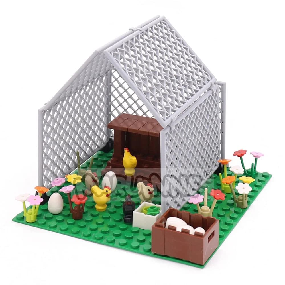 Marumine Farm Chicken Building Blocks Classic Construction MOC Bricks Set Assembling House DIY Model