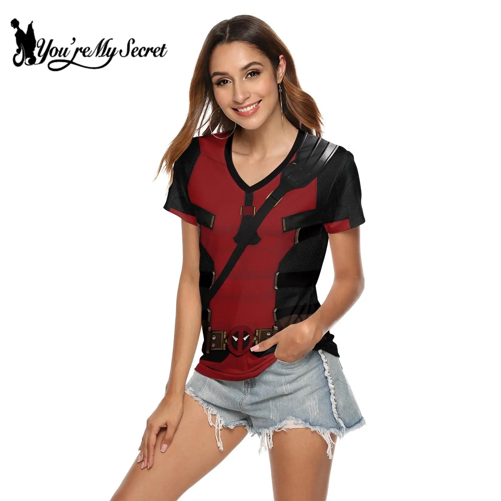 [Tu es mon Secret] T-Shirt femme Wolverine Cosplay Deadpool chemises à manches courtes Halloween car