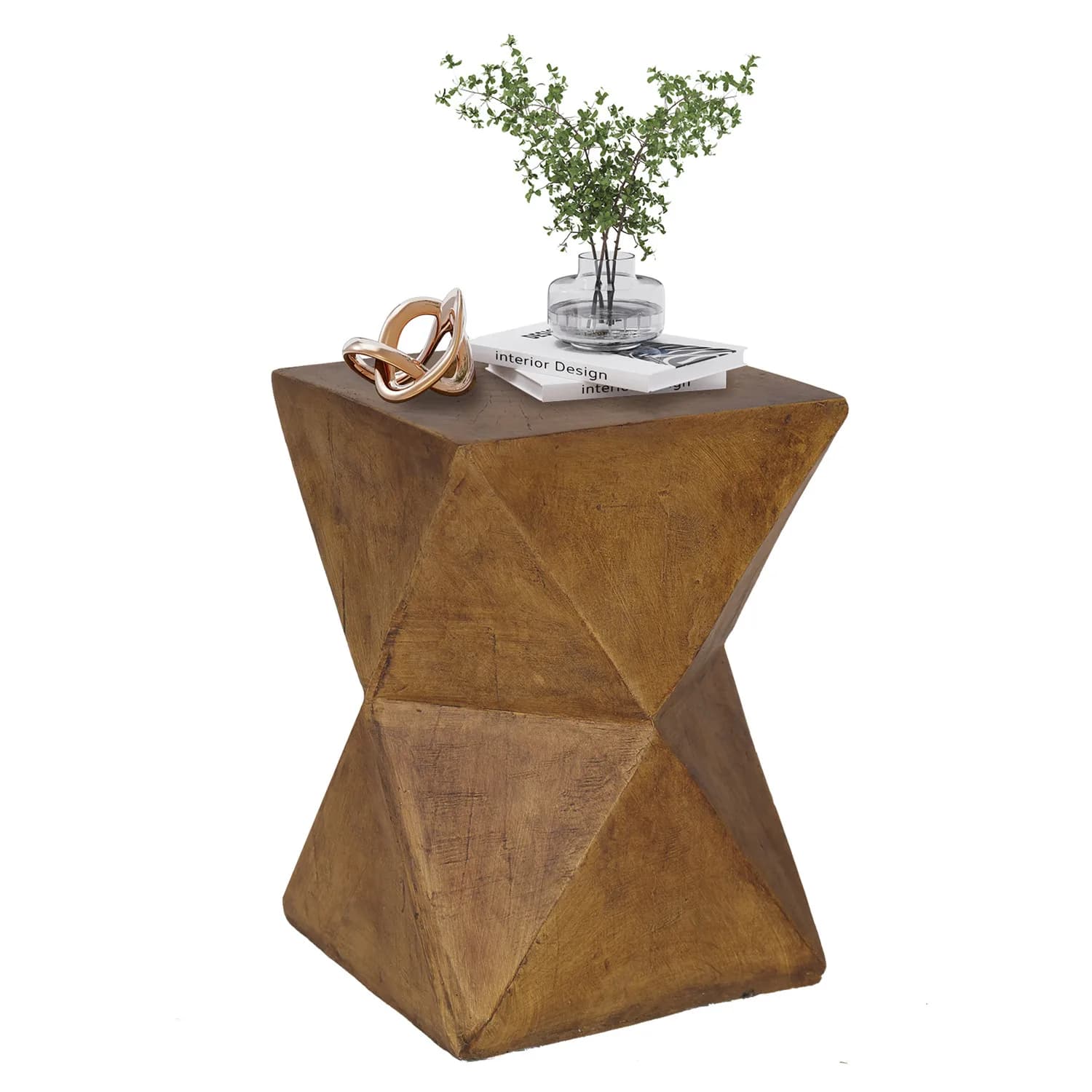 Table d'appoint en béton pour terrasse, table d'appoint pour canapé d'intérieur, table d'appoint pou