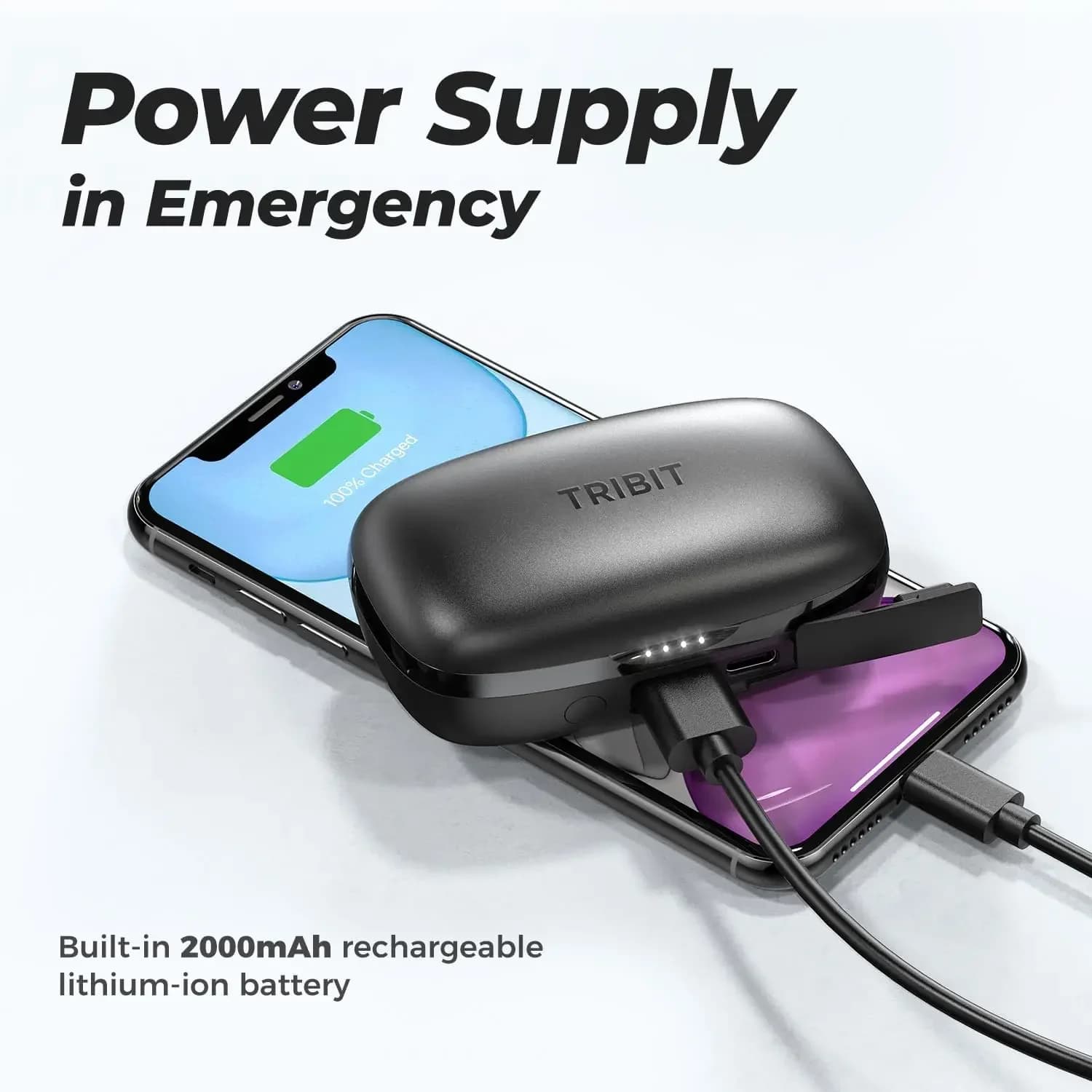 Écouteurs sans fil Bluetooth Tribit FlyBuds 3, 110 heures d'autonomie, étanchéité IPX8, BT 5.3, cont