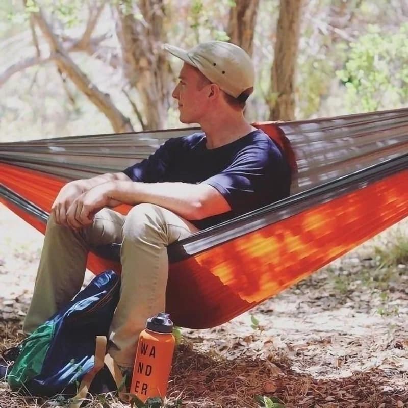 Hamac de Camping en plein air Portable pour une personne, avec couleur en Nylon assortie, lit suspen