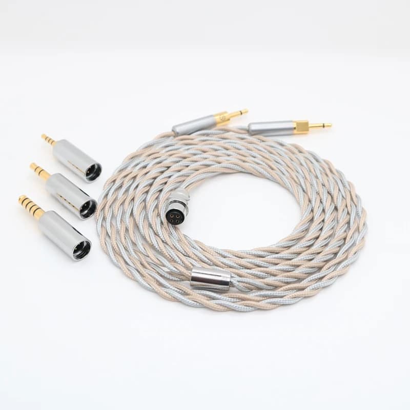 XINHS-Câble modulaire à 4 cœurs, cuivre monocristallin, plaqué argent, design LITZ, HD800, HD650, HD