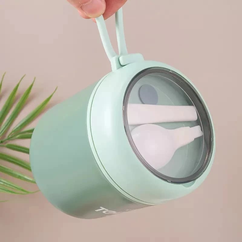 Boîte à déjeuner en acier inoxydable de 510ml, avec cuillère, récipient alimentaire thermique, tasse