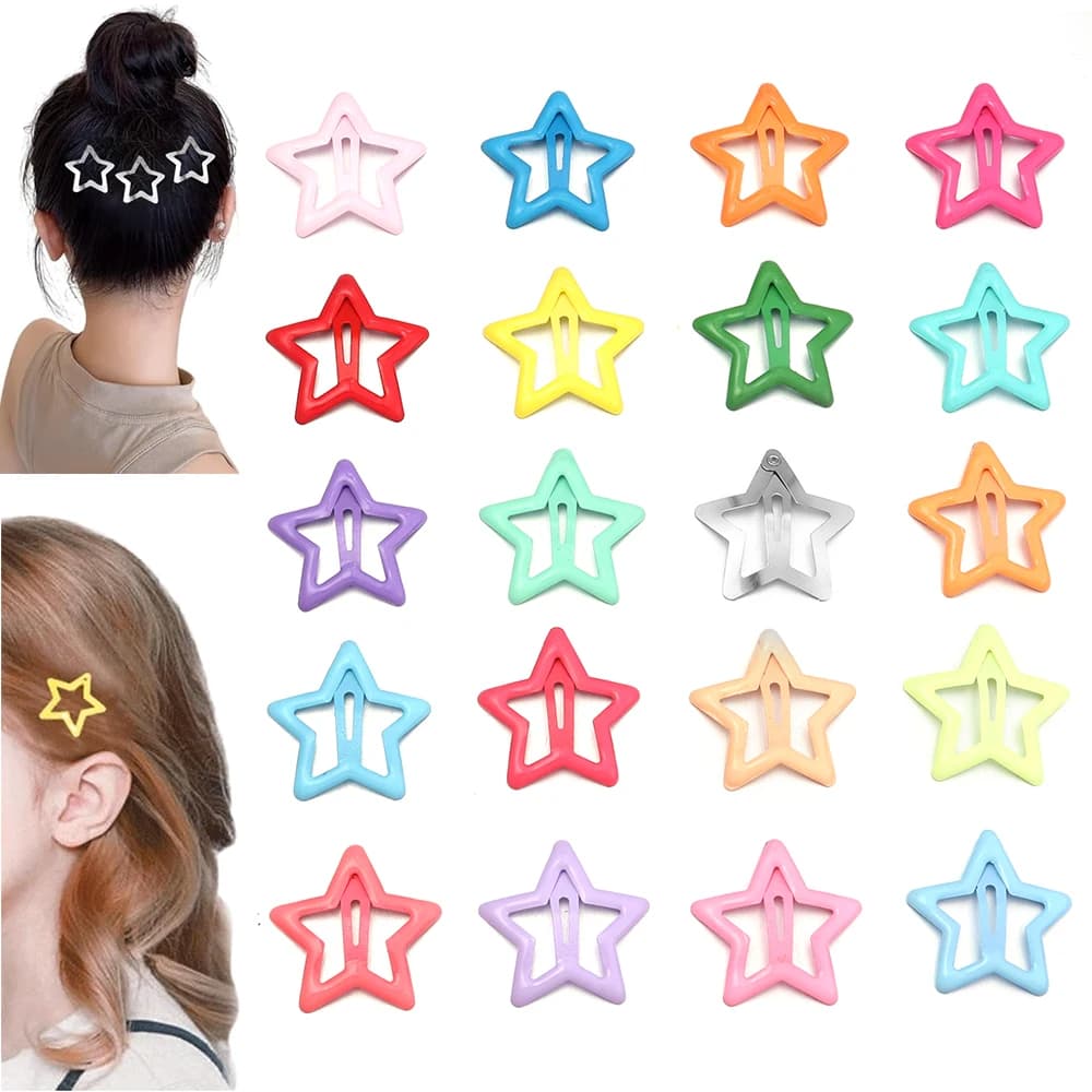 50 pcs/lot métal coloré enfants BB pinces à cheveux Y2K étoile pinces à cheveux pour pince à cheveux