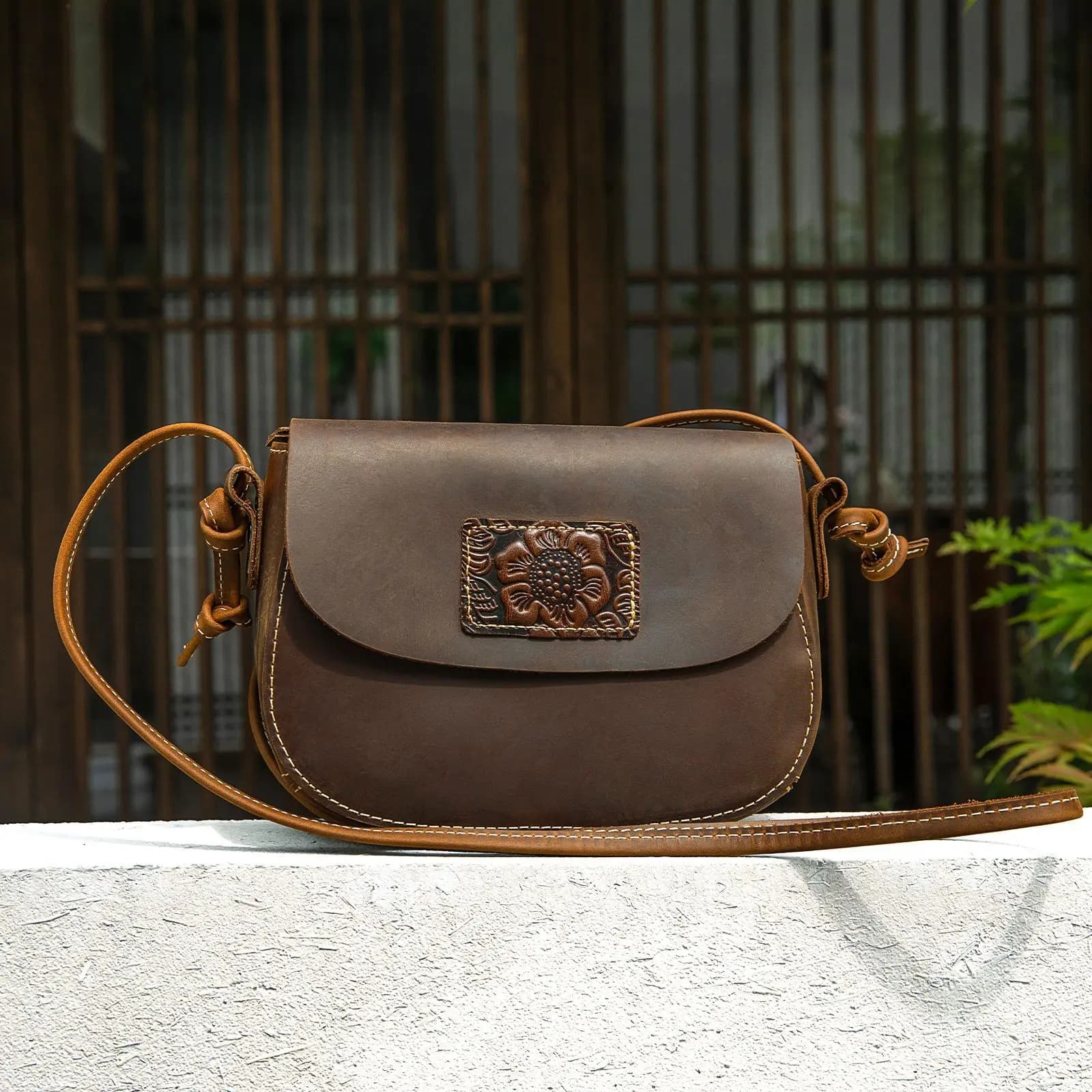 Sac à main pour femme en cuir Crazy Horse Johnature 2026 Nouveau sac bandoulière petit sac rétro en 