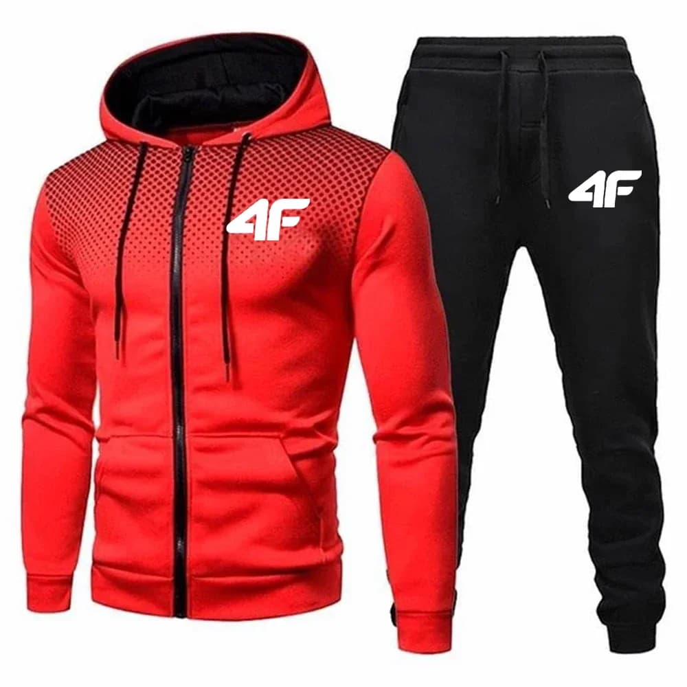 Automne hiver hommes survêtement Jogging pantalons de survêtement 2 pièces ensemble Sport veste à gl
