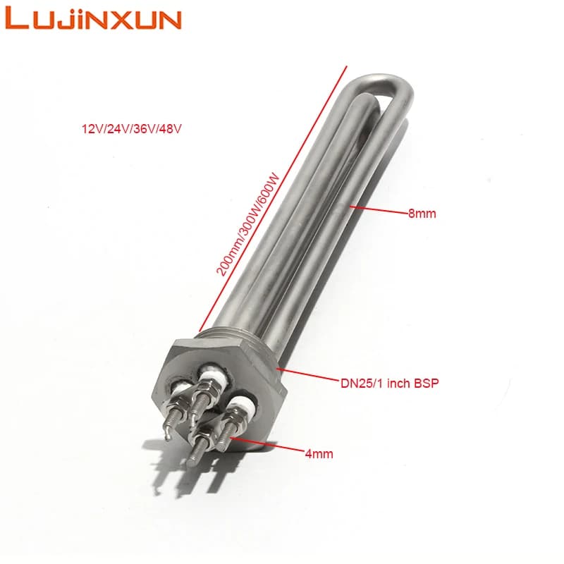 Lujinxun-Chauffe-eau solaire, radiateurs tubulaires, longueur 300mm, 600W, Chr25, 1 pouce, 152, DC 1