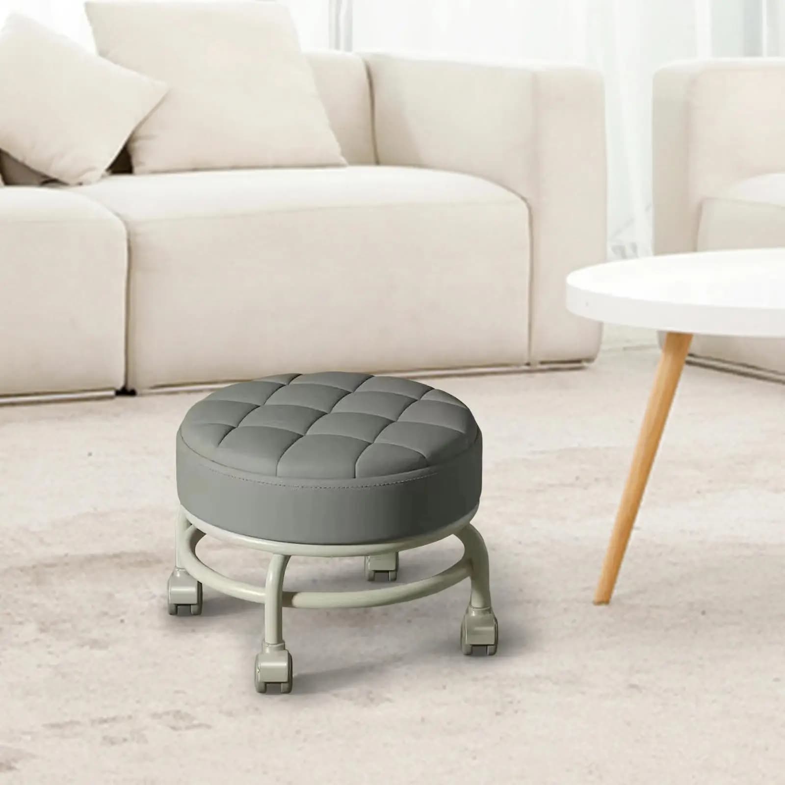 Siège à roulettes bas, roulettes pivotantes universelles robustes, tabouret à langer pour salon, cui