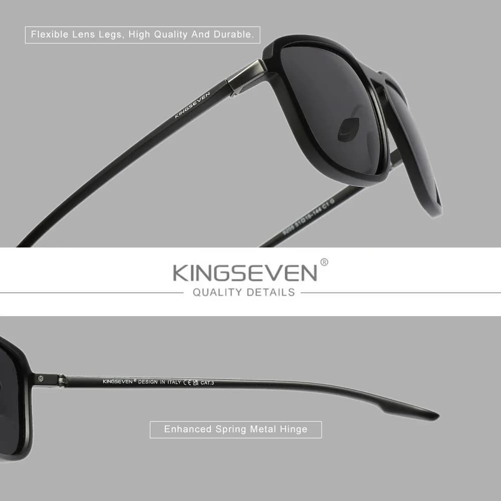 Lunettes de soleil polarisées KINGSEVEN pour hommes et femmes, style vintage de haute qualité, pour 