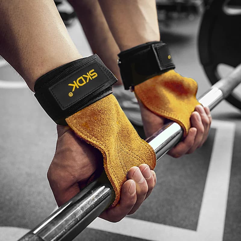 Poignées de gymnastique pour hommes et femmes, protège-paume en cuir de vache, gants d'haltérophilie