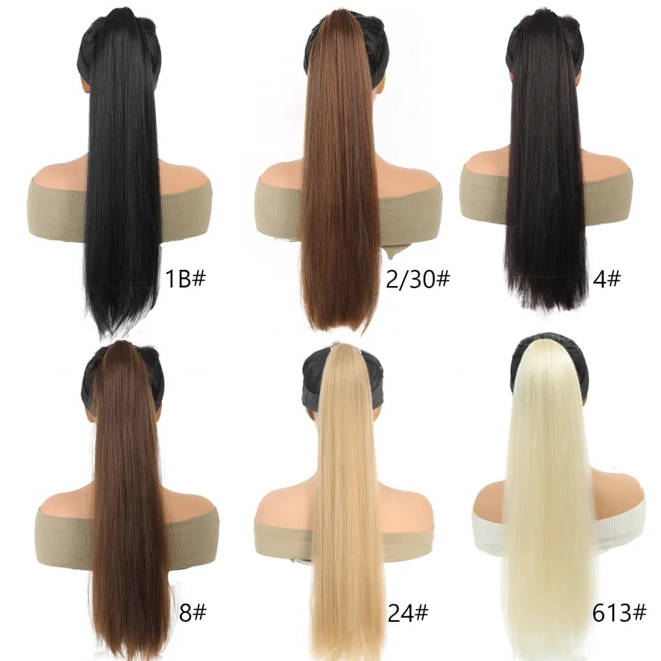 Perruque synthétique longue et droite de 18 pouces/20 pouces/22 pouces/24 pouces/26 pouces/28 pouces