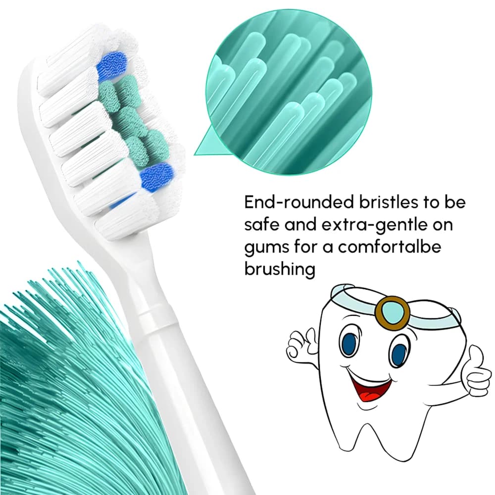 Têtes de brosse à dents de rechange, 8 pièces, compatibles avec la brosse à dents électrique Philips
