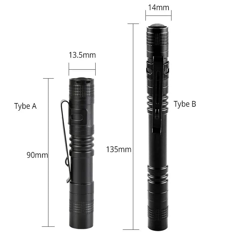 Mini lampe de poche LED portable avec batterie AAA, torche étanche, lampe d'urgence extérieure médic