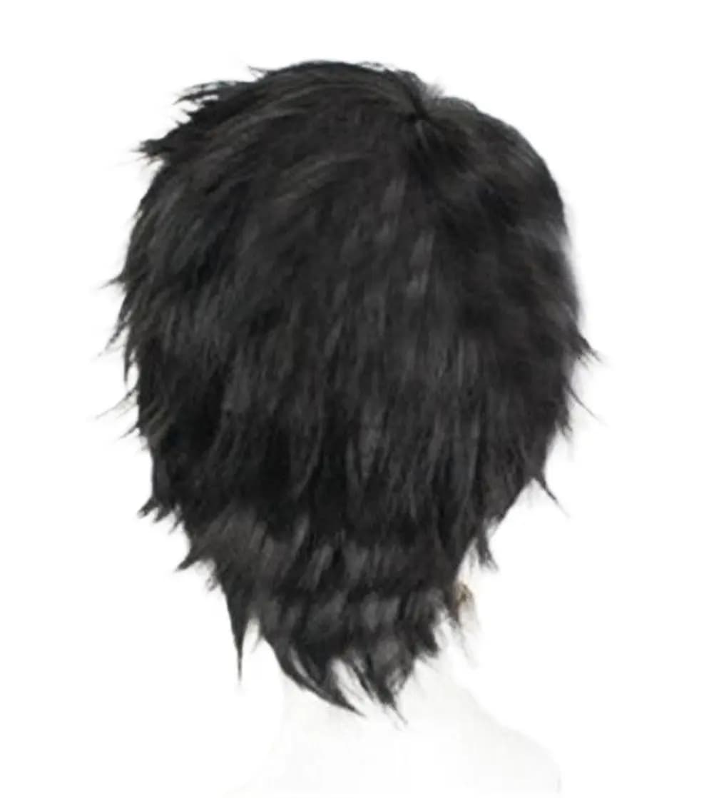 Perruque synthétique courte bouclée noire pour hommes, 11.81 pouces, multifonction, couches moelleus