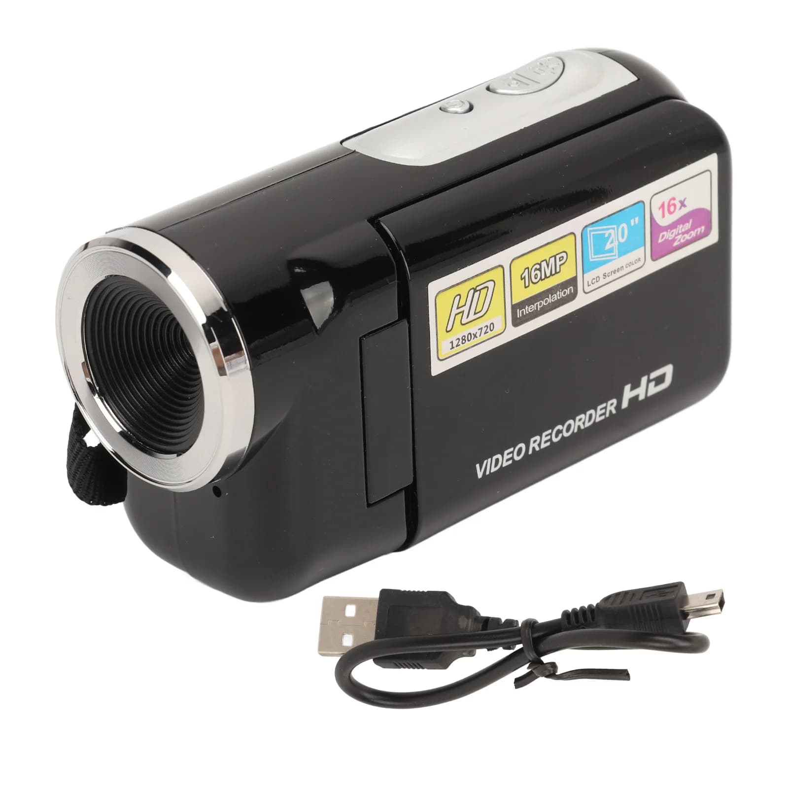 Caméscope appareil photo numérique enregistreur 16MP Simple Zoom 16x portable écran 2 pouces pour la