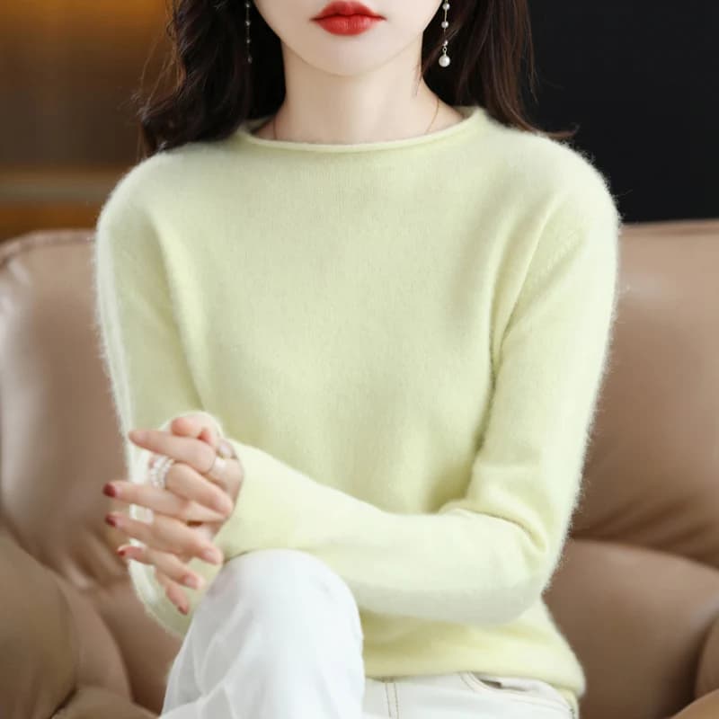 Pull décontracté à col rond pour femme, 2022 cachemire de vison, mode coréenne, automne et hiver, no