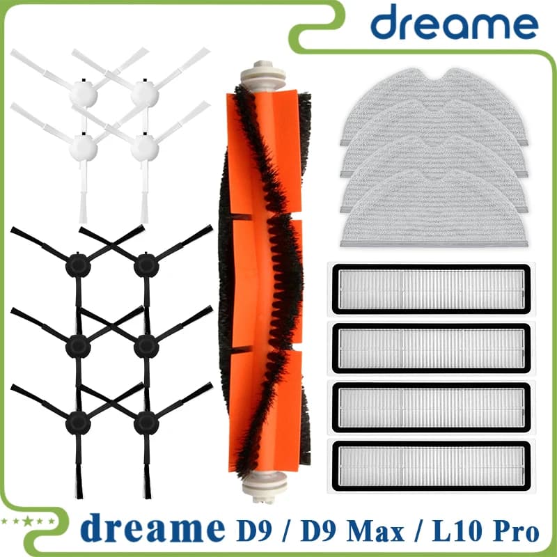 Dreame-Accessoires pour aspirateur robot D9 Max/D9/ L10 Pro/Surintendant ver LDS Finder, rouleau bro