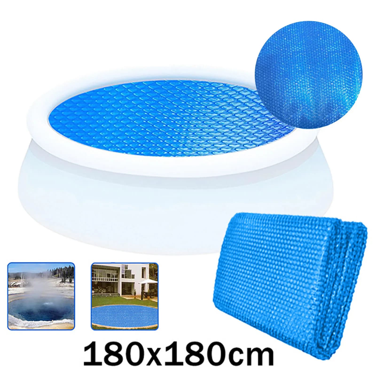 Couverture solaire pour piscine hors sol, couverture d'isolation thermique pour piscine, couverture 