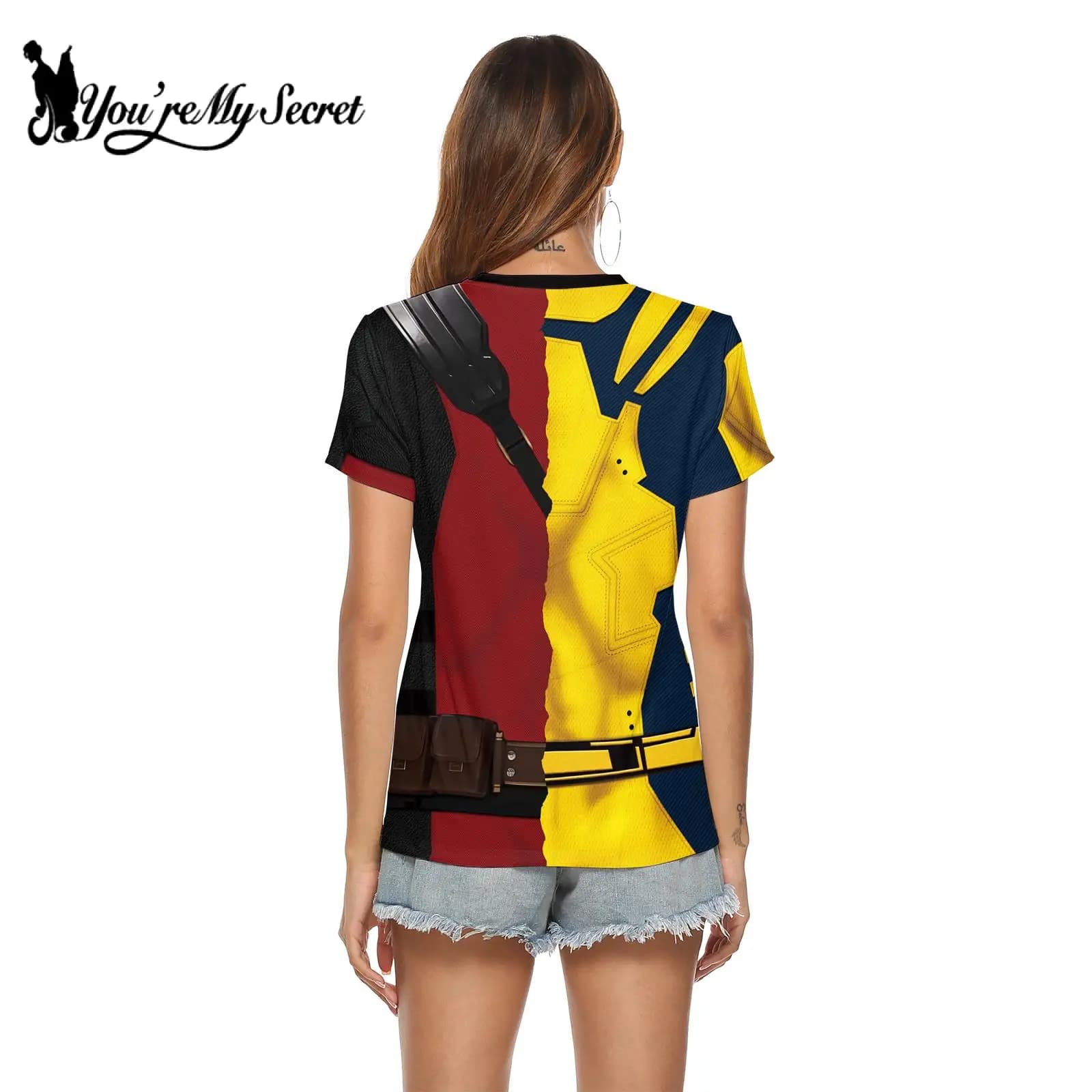 [Tu es mon Secret] T-Shirt femme Wolverine Cosplay Deadpool chemises à manches courtes Halloween car