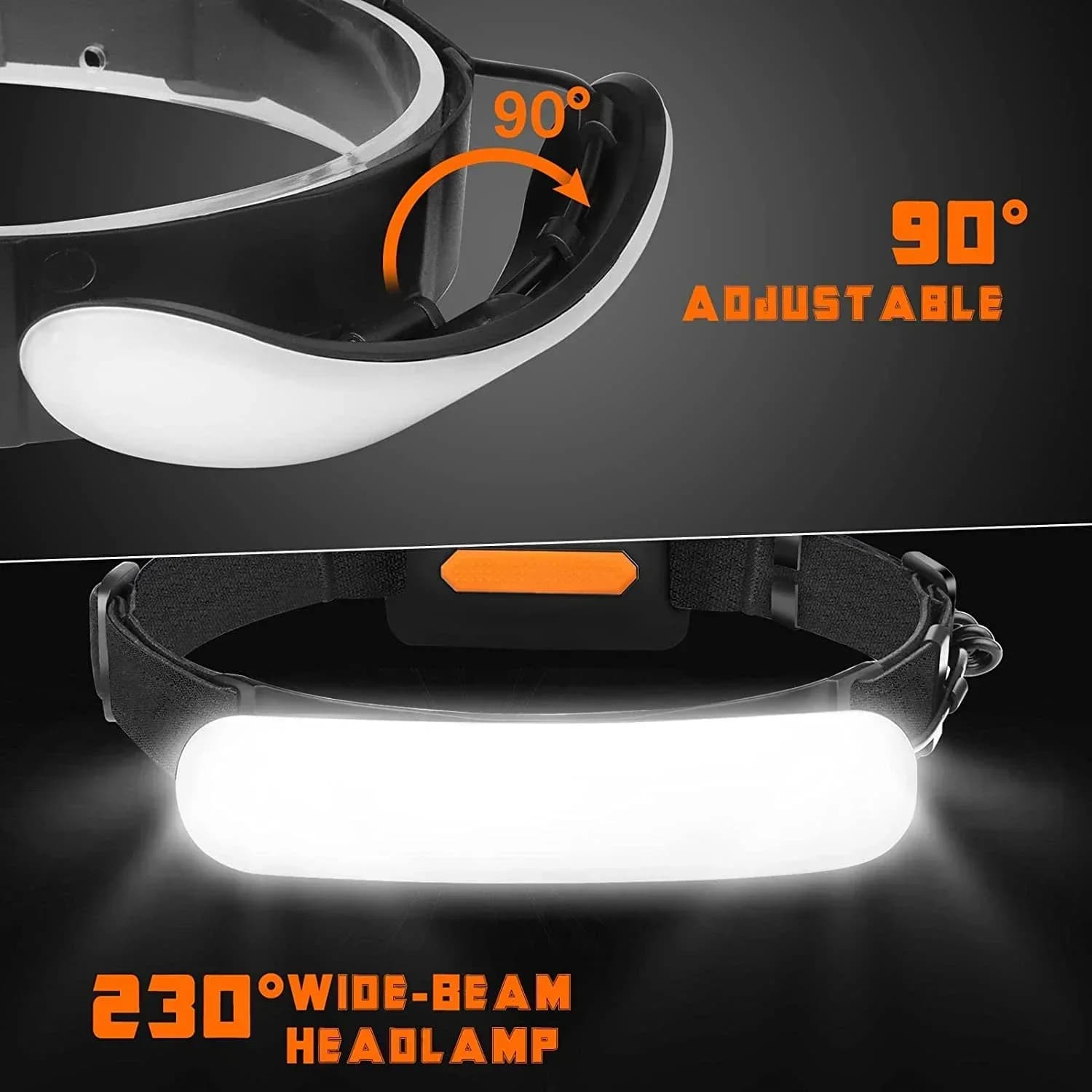 Lampe de poche LED aste USB avec batterie intégrée, lampe de sauna, COB injuste, lanterne de camping