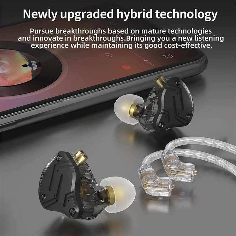 KZ ZS10 PRO X HIFI basse métal hybride dans l'oreille écouteur Sport suppression de bruit casque éco