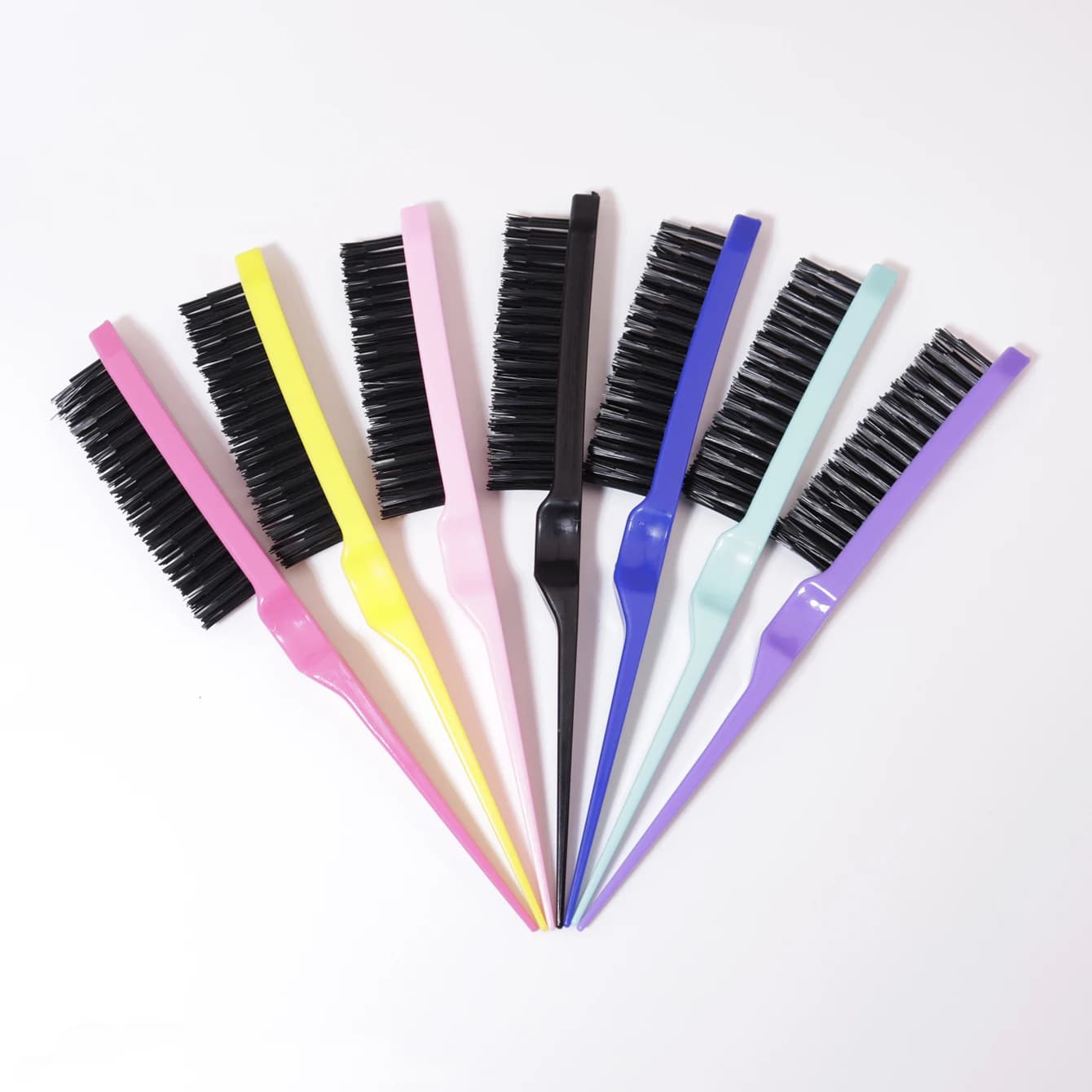 Brosse à queue de Rat 1/7 pièces, pour le peignage du dos, le volumisation des racines et le Massage