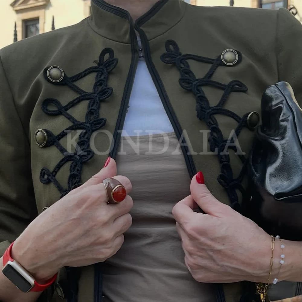 KONDALA 2026 Printemps-Été – Vestes Brodées Vertes Élégantes pour Femmes – Mode Soirée, Remise de Di