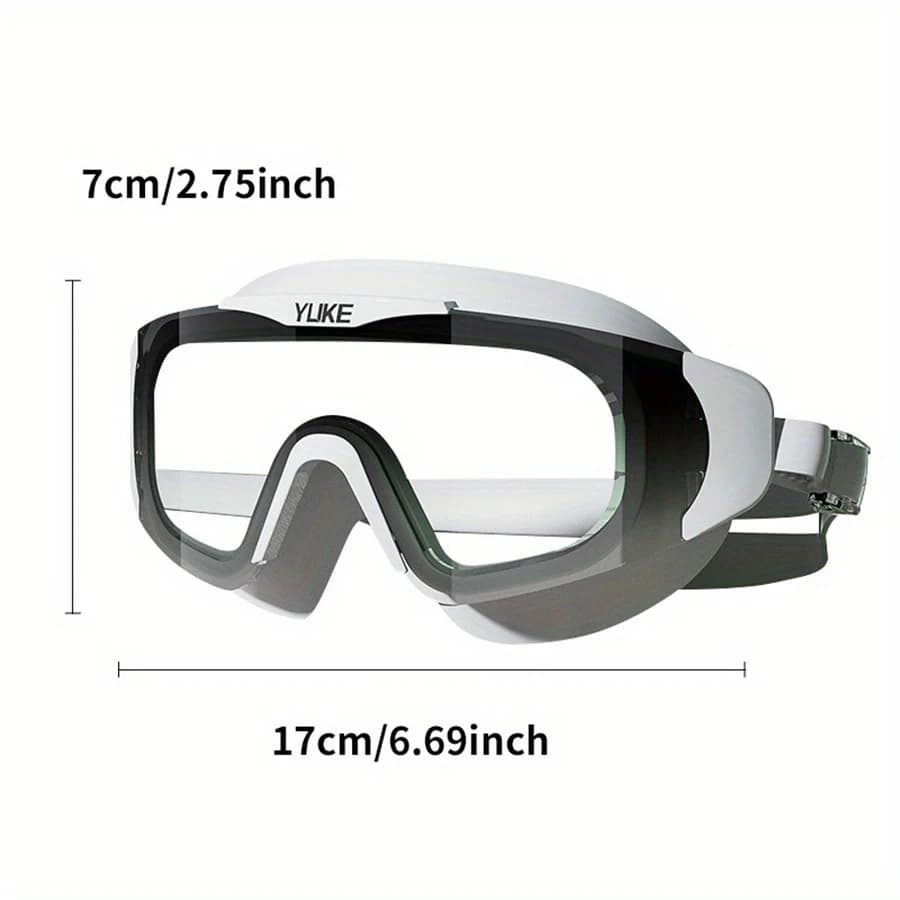Lunettes de natation HD étanches et anti-buée, grand cadre galvanisé, design unisexe pour profession