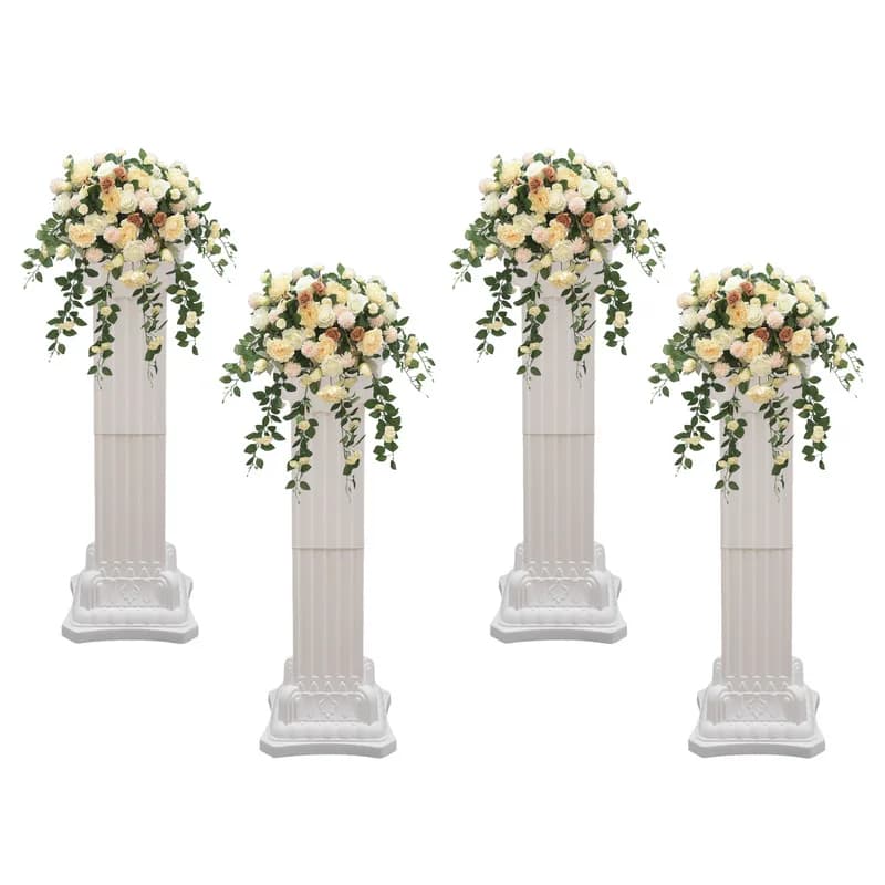 Colonne de support de fleurs de fête de pilier romain de mariage, décor de fond en plastique, décora
