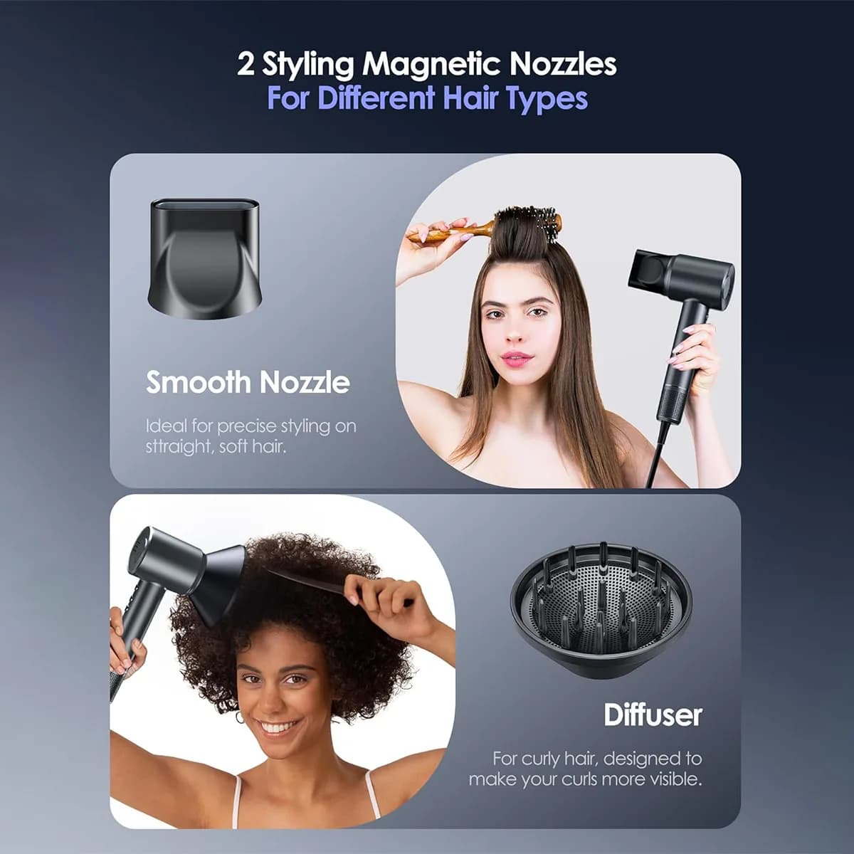 Sèche-cheveux électrique à ions négatifs sans balais, sèche-cheveux de salon, vent super injuste, fa