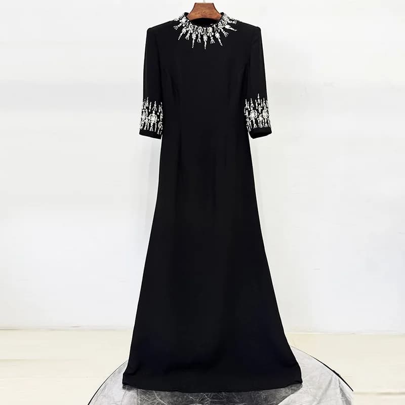 HIGH STREET Nouvelle Collection 2026 Robe Longue de Soirée Designer pour Femme, Ornée de Perles et d