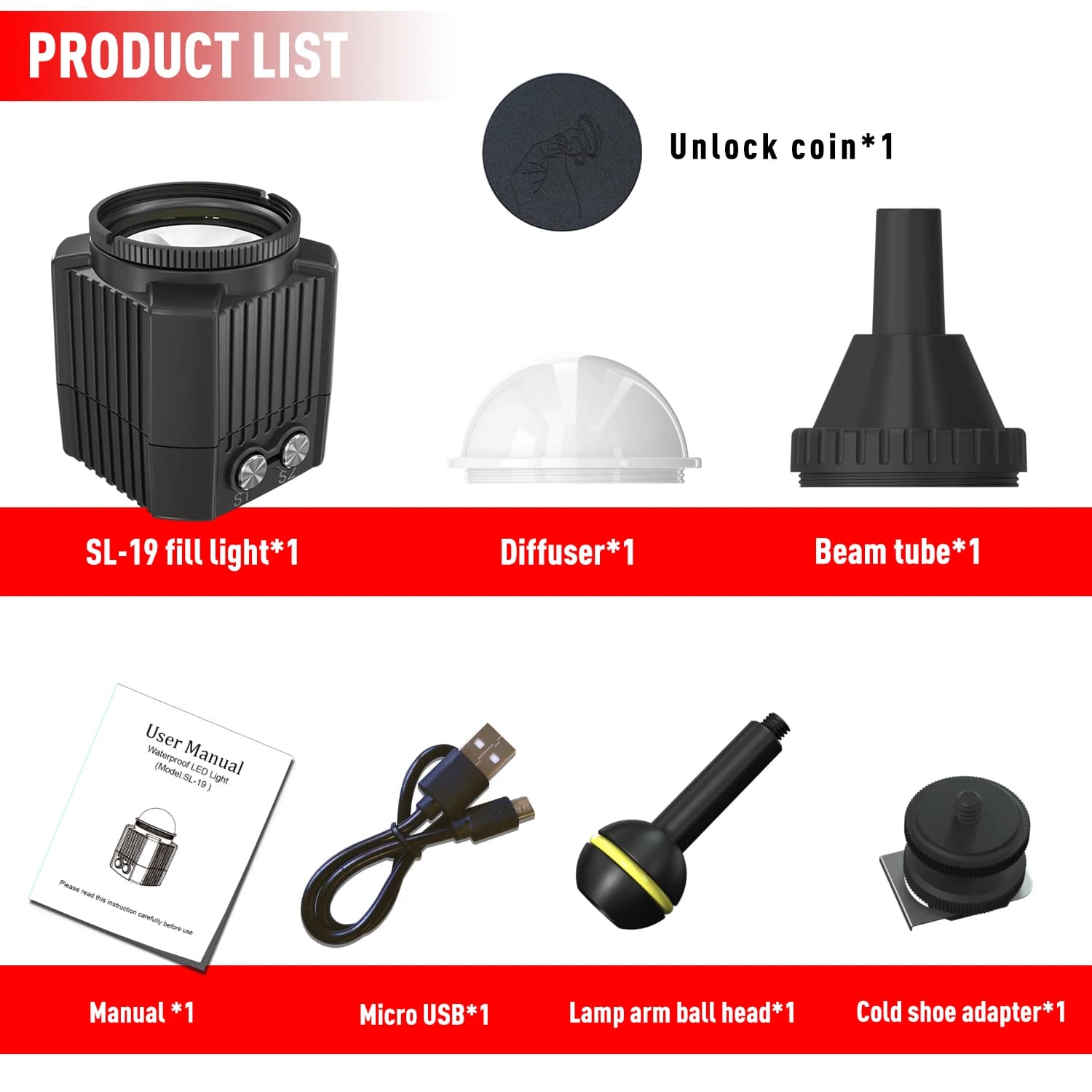 Lampe LED rechargeable Seafrogs 1000 2000 LM Mini pour la photographie sous-marine, éclairage étanch