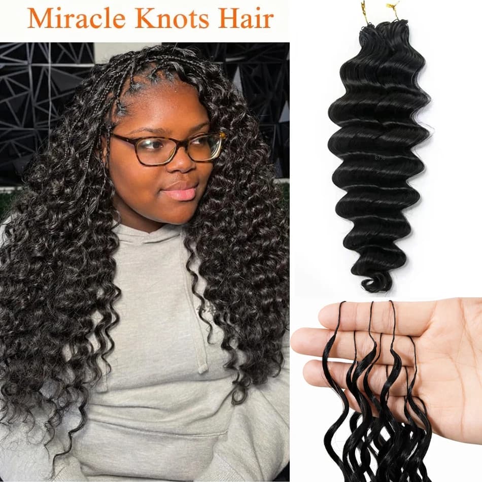 Cheveux en vrac pré-divisés pour tressage, extensions de cheveux humains Deep Wave au crochet, tress