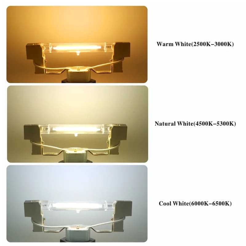 R7S LED 78mm 118mm R7s ampoule 5W 10W 20W COB verre Lampada lampe à LED 110V 220V maïs lumière écono