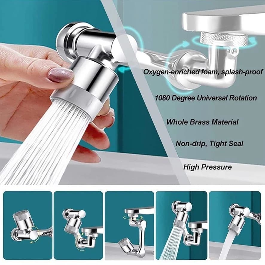 Tête de pulvérisateur rotative à 1080 °, buse de robinet d'eau, adaptateur d'extension HOTap univers