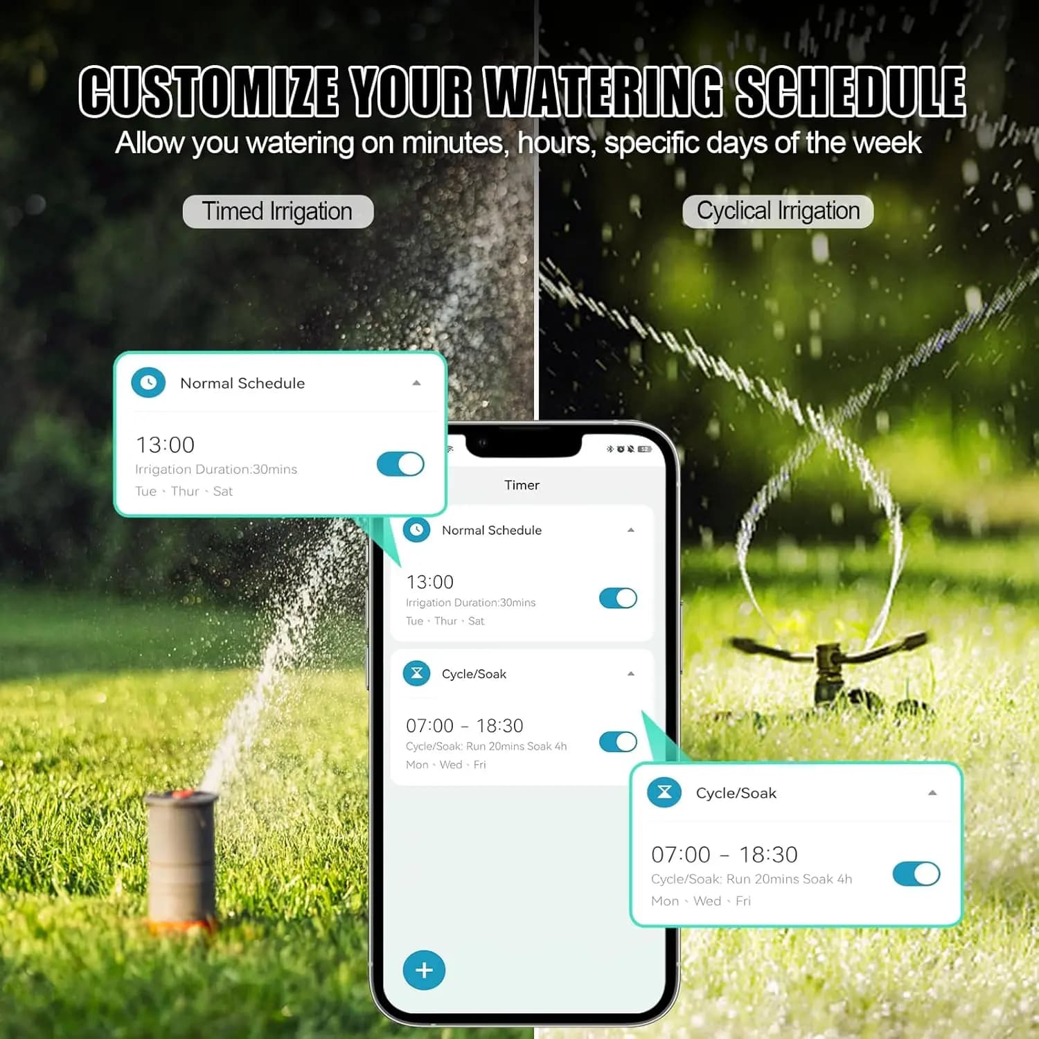 Insoma – minuterie d'arrosage automatique Wifi, avec minuterie d'eau de jardin pivotante en laiton, 