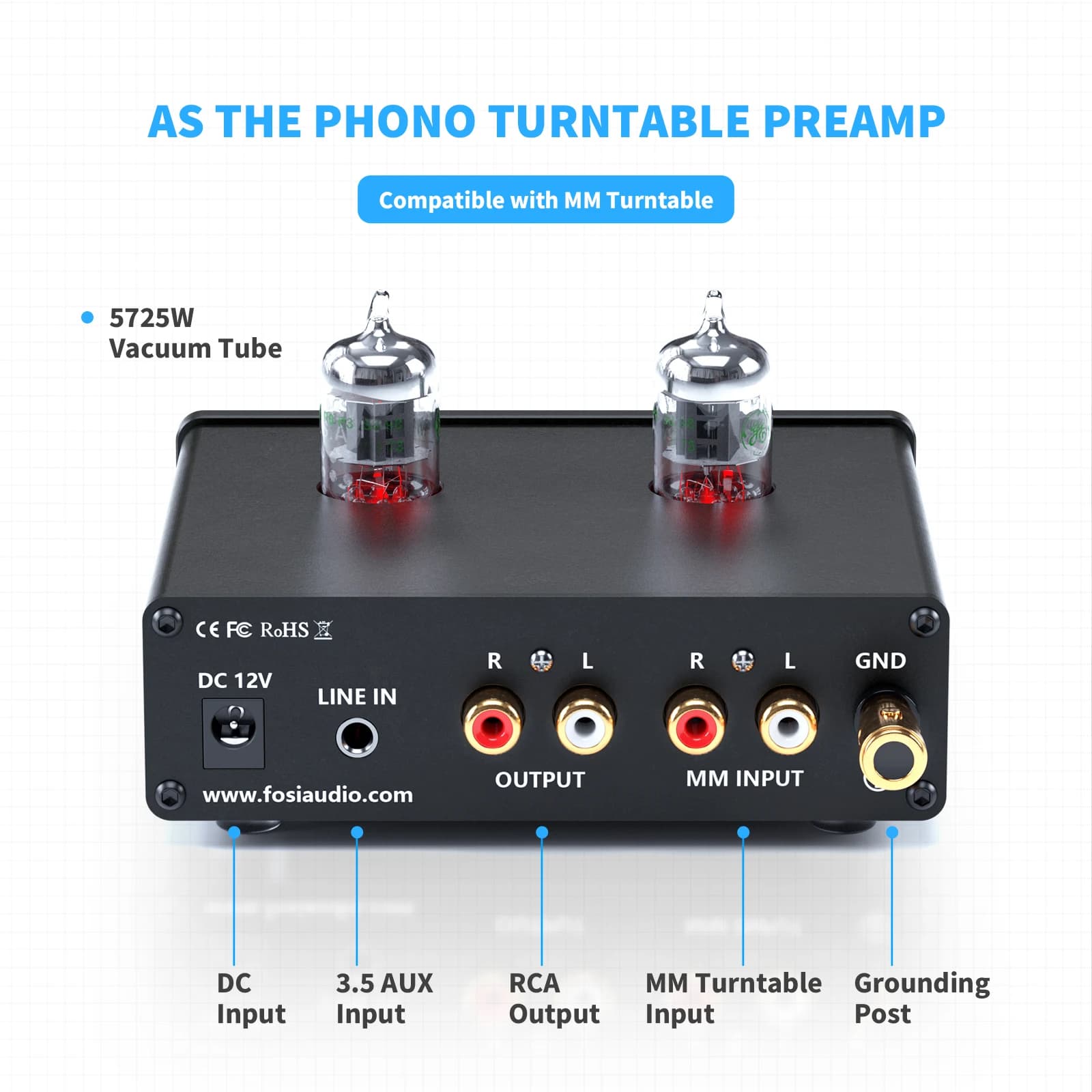Préamplificateur phono Hifi Fosi Audio BOX X4 pour tourne-disque avec amplificateur à tubes