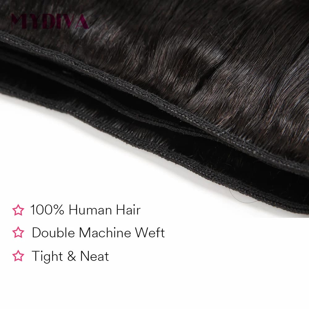 Tissage en lot brésilien naturel Remy lisse, Extensions de cheveux de 10 à 30 pouces, couleur noire 
