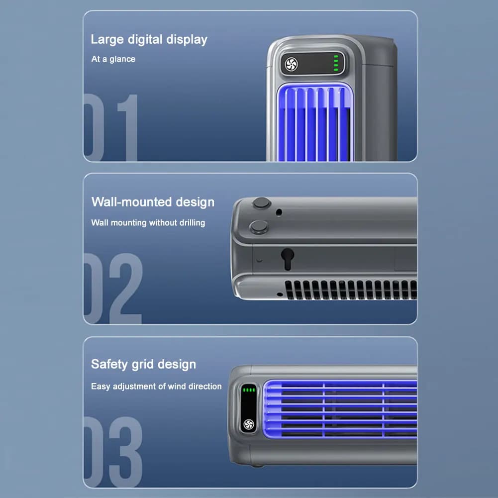 Ventilateur de climatiseur Portable 2000/1200mAh, ventilateur de bureau silencieux, tour, ventilateu