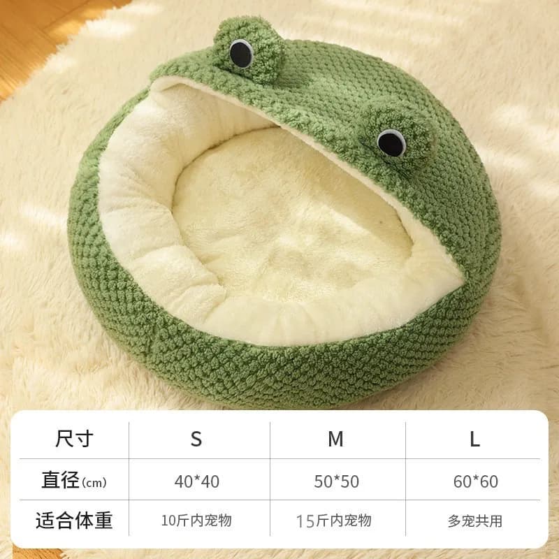 Maison universelle pour chat toutes saisons, série Little Frog, maison pour chien semi-fermée, lit c