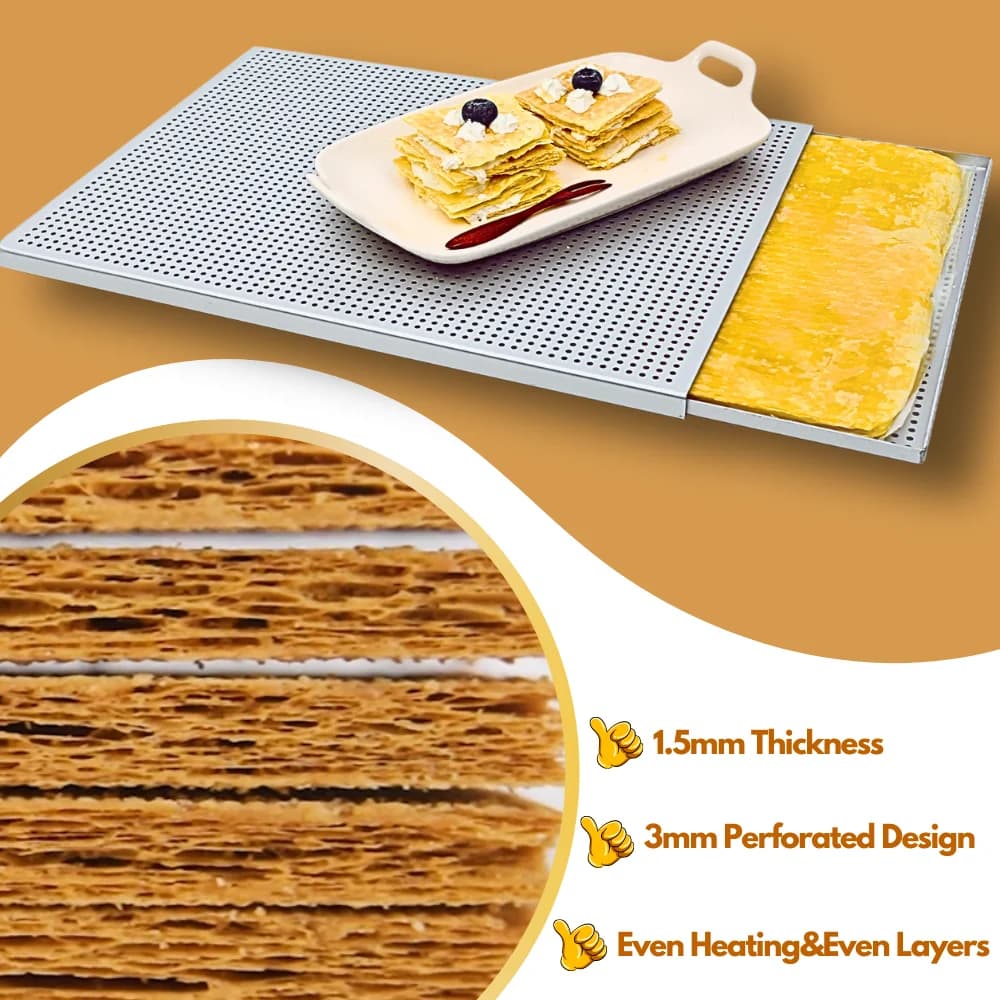 Plateau de cuisson de pâtisserie feuilletée Mille Feuille, moules à pâtisserie rectangulaires, plat 