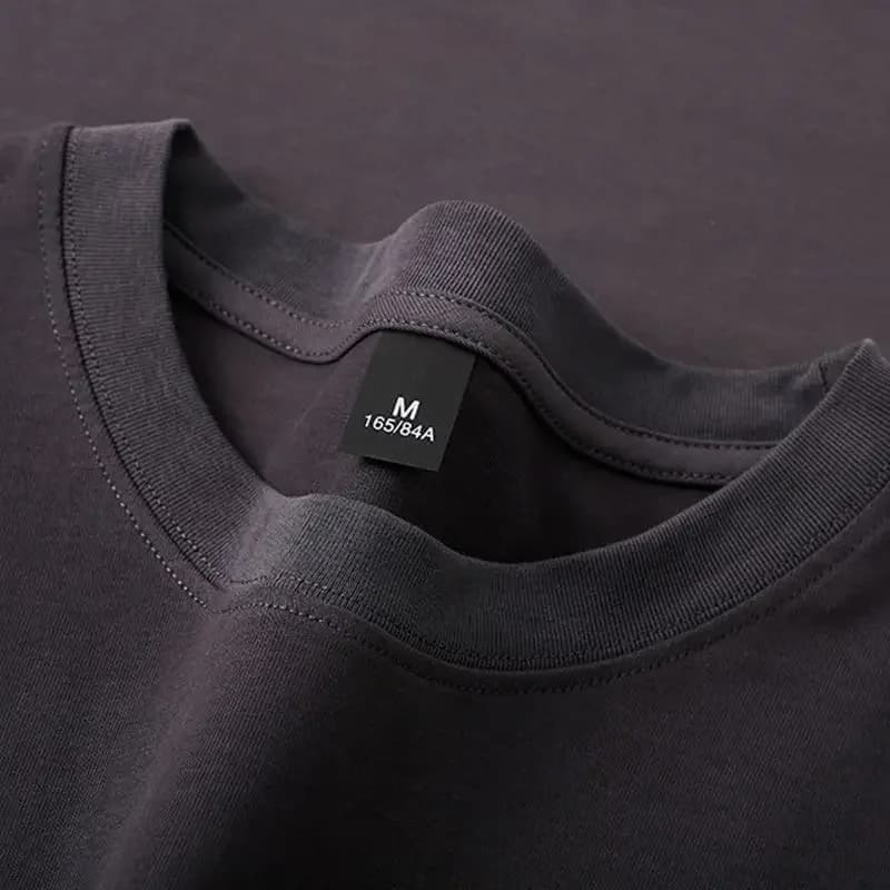 T-shirts en coton 600g pour hommes, manches courtes, poids lourd, col rond, respirant, pour l'été, p