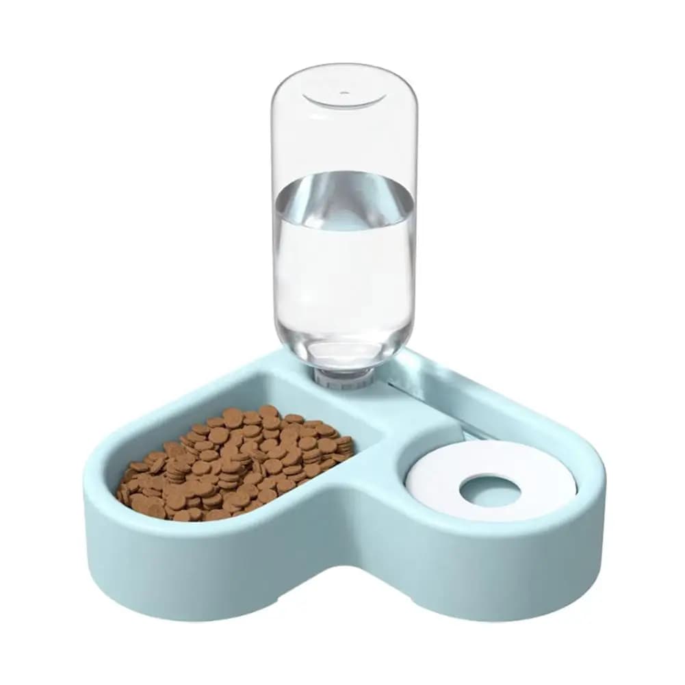 Fontaine à eau automatique pour chat, double bol 2-en-1, bol d'alimentation pour animaux de compagni