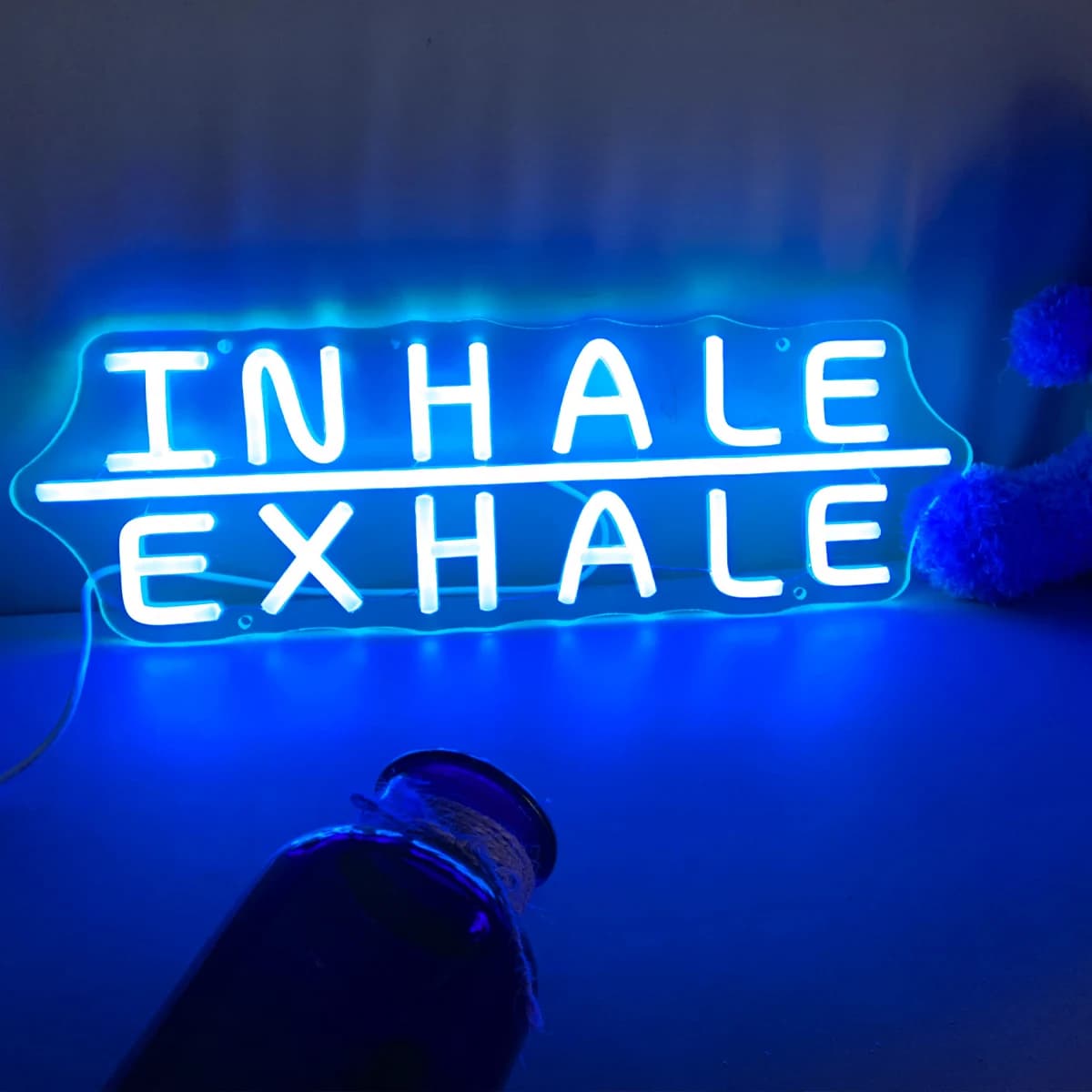 Enseigne au néon INHALE EXHALE, enseigne au néon de Yoga pour décor artistique mural, enseigne au né